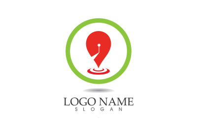 Kartenstandortlogo und Symbolvektor v11