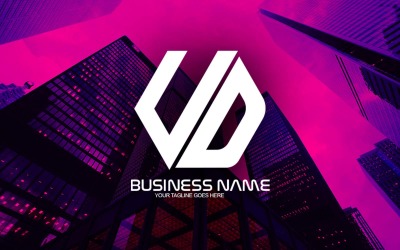 Професійний дизайн полігональних Ud лист логотипа для вашого бізнесу - бренд