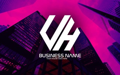 Profesionální polygonální návrh loga písmen UH pro vaši firmu – identita značky