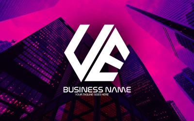 Профессиональный многоугольный дизайн логотипа UE Letter для вашего бизнеса - фирменный стиль
