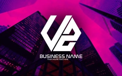 Профессиональный многоугольный дизайн логотипа UZ Letter для вашего бизнеса - фирменный стиль