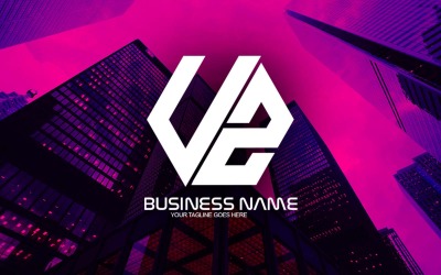 Professioneel veelhoekig UZ-letterlogo-ontwerp voor uw bedrijf - merkidentiteit