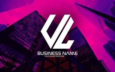 Professionelles polygonales UL-Buchstaben-Logo-Design für Ihr Unternehmen – Markenidentität