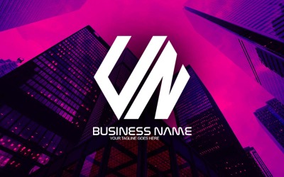Professionelles polygonales UN-Buchstaben-Logo-Design für Ihr Unternehmen - Markenidentität