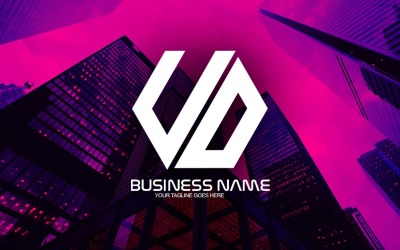 Professionelles polygonales UO-Buchstaben-Logo-Design für Ihr Unternehmen - Markenidentität