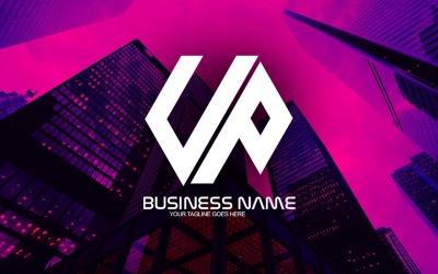 Professionelles polygonales UP-Buchstaben-Logo-Design für Ihr Unternehmen - Markenidentität