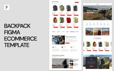 Szablon e-commerce plecaka Figma
