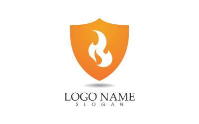 Fuego asado y diseño vectorial de símbolos v3