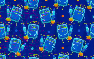 Grafisches Tablet-Maskottchen-nahtloses Muster
