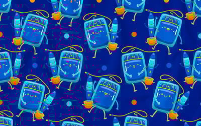 Graphic Tablet Mascot Seamless Pattern
