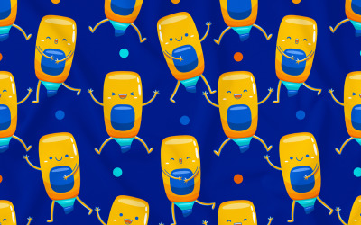 Highlighter Mascot Seamless Pattern
