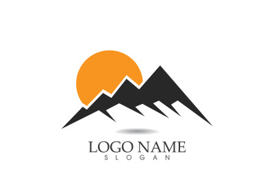 Paisaje montaña logotipo y símbolo vector v13
