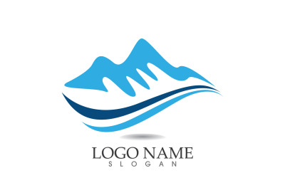 Paisaje montaña logotipo y símbolo vector v9