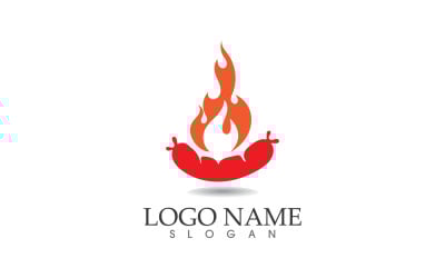 Roast fire and symbol vector design v2