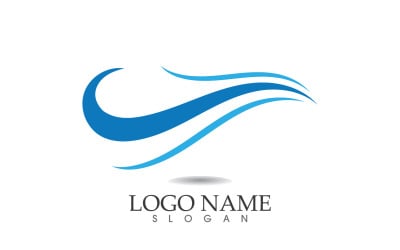 Vague eau plage vector design logo v20