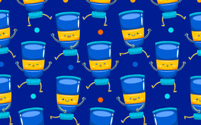 Watercolour Paint Mascot Seamless Pattern