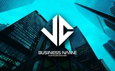 Création de logo de lettre VC polygonale professionnelle pour votre entreprise - Identité de marque