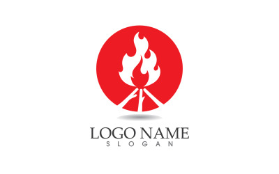 Fuego asado y diseño vectorial de símbolos v26