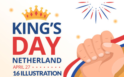 16 Happy Kings Nederländerna Day Illustration