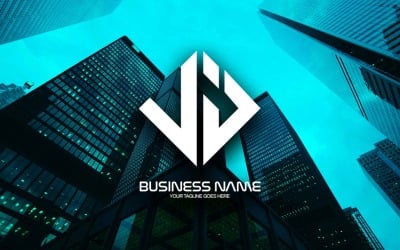 Profesjonalny wielokątny projekt logo litery VJ dla Twojej firmy - tożsamość marki