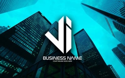 Профессиональный многоугольный дизайн логотипа VI Letter для вашего бизнеса - фирменный стиль
