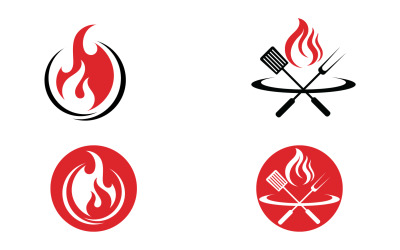 Roast fire and symbol vector design v30
