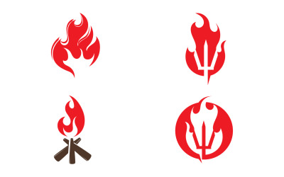 Sült tűz és szimbólum vektoros tervezés v29