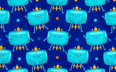 Canvas Mascot Seamless Pattern