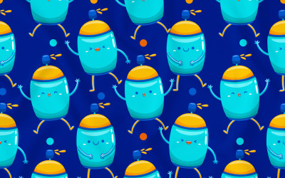 Color Brush Mascot Seamless Pattern