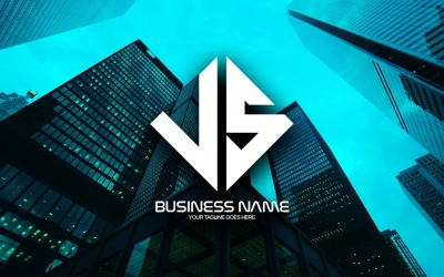 Design professionale del logo della lettera VS poligonale per il tuo business - Identità del marchio