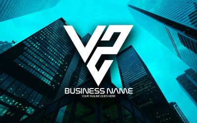 Design professionale del logo della lettera VZ poligonale per il tuo business - Identità del marchio