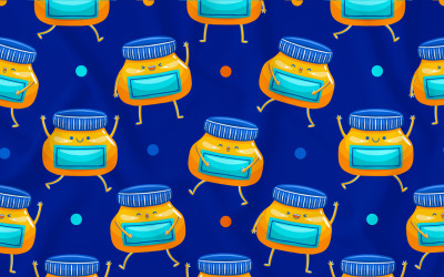 Ink Bottle Mascot Seamless Pattern