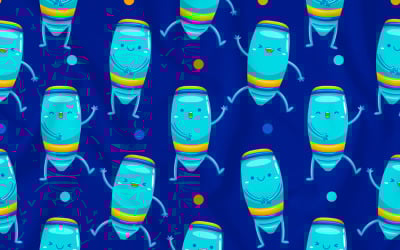 Kredka maskotka bezszwowy wzór