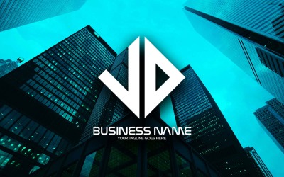 Professioneel veelhoekig VO Letter Logo-ontwerp voor uw bedrijf - merkidentiteit