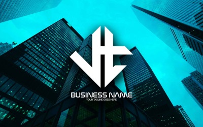 Professionelles polygonales VT-Buchstaben-Logo-Design für Ihr Unternehmen - Markenidentität