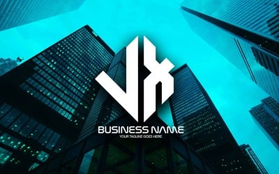 Professionelles polygonales VX-Buchstaben-Logo-Design für Ihr Unternehmen - Markenidentität