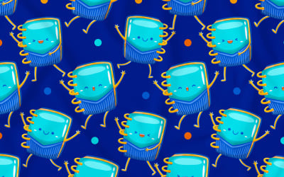 Sketchbook Mascot Seamless Pattern