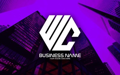 Création de logo de lettre WC polygonale professionnelle pour votre entreprise - Identité de marque