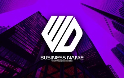 Création de logo de lettre WD polygonale professionnelle pour votre entreprise - Identité de marque