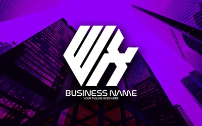 Design de logotipo WX poligonal profissional para sua empresa - identidade da marca