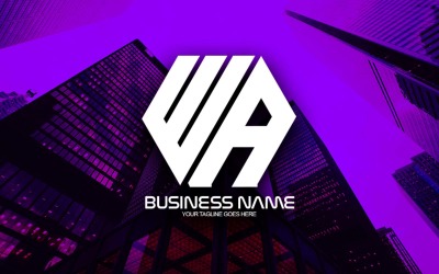 Design professionale del logo della lettera WA poligonale per il tuo business - Identità del marchio