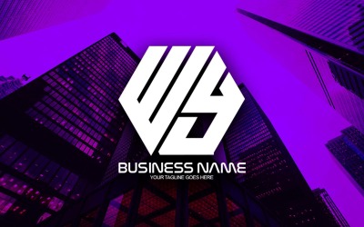Diseño de logotipo de letra WY poligonal profesional para su negocio - Identidad de marca