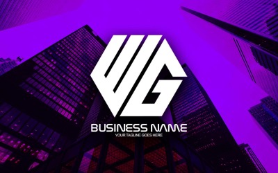 Profesjonalny wielokątny projekt logo litery WG dla Twojej firmy - tożsamość marki