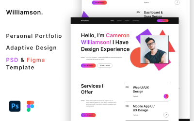 Williamson - PSD-sjabloon voor persoonlijke portfolio's