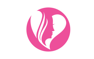 Amour coeur visage femme logo vector design v2