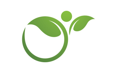 Levél fa zöld ikon logó sablon vektor v7