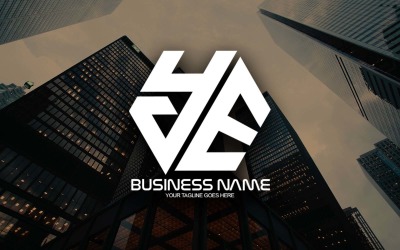 Conception professionnelle de logo de lettre YE polygonale pour votre entreprise - Identité de marque