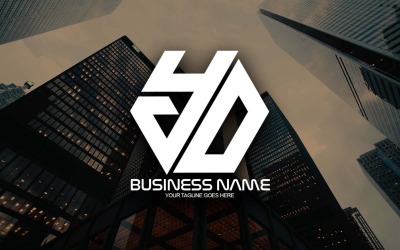 Conception professionnelle de logo de lettre YO polygonale pour votre entreprise - Identité de marque