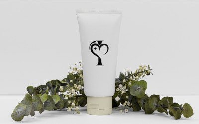 Design de logotipo de beleza Love Spa Massagem Letra I