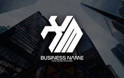 Design de logotipo profissional com letra XM poligonal para sua empresa - identidade da marca